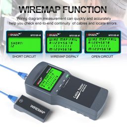 NOYAFA Network Cable Tester - Cable Wire Fault Finder For RJ45 Cat5, Cat6, 5E, 6E Measure Length, Locate The Breakage Point, Check Wiring Error With 8 Far-End Passive Test Jacks, White & Black image 4