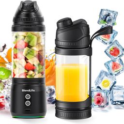 blendlife Elite Portable Juicer Mixer Blender | 700ml Jar | Reverse Blend, 6000mAh Battery, Waterproof, Dual Modes, LED Lights, Strainer | Perfect for Juices, Smoothies, Shakes & Kitchen Use | Black image 1