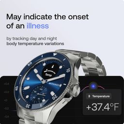 Withings ScanWatch Nova, Heart Health Hybrid Smartwatch for Men & Women - ECG, with SPO2, Temperature Monitoring, Sleep, Respiratory Health, Cycle Monitoring, 30-Day Battery Life, iOS & Android, Blue image 4