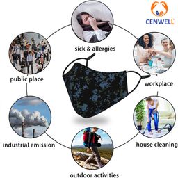 cenwell 2 Pcs Pure Cotton Face Mask with Nose Pin, Melt Blown Layer, Adjustable Ear Loop & Ear Saver Strap, Reusable Washable Fabric Mask For Men & Women image 5