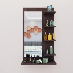 viki VIKI|Dressing Table with Mirror & Open Shelf,Dressing Table Organizer & Storage,Vanity Shelf,Bedroom,Makeup Furniture,Hallway 120Cms(H)*70Cms(W)|1 Year Warranty, DIY | Dark Wenge - Engineered Wood image 3