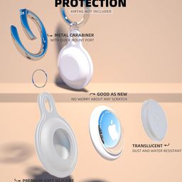 nudfsy 4PCS Airtag, Airtag Case Cover Holder [Fit Tightly Design] [Hold Air Tag Securely] Waterproof Airtag Keychain Shell Protective Case with Keychain image 5