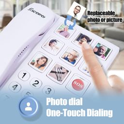 Excelltel Big Button Phone for Seniors, Corded Landline Telephone with Handsfree Function and 9 Groups of Memory, One-Touch Dialling,Suitable People with Vision Disorders/Hearing Damage (EX-LD-858HF) image 2