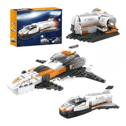 Galaxy Hi-Tech 3 in 1 Future Flyer, Space Station, Fighter Jet Building Brick Set STEM Toy for Kids Educational Construction Kit Set Space Astronaut Theme Blocks and Bricks 168+ Pcs DIY image 1