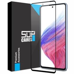 SupCares Military-Grade Gorilla Tempered Glass Screen Protector for Samsung Galaxy A53 (6.5 Inch) With Installation Kit | Edge to Edge Coverage | Black image 1