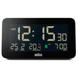 Braun Digital Alarm Clock with Date, Month and Temperature Displayed, Negative L image 1
