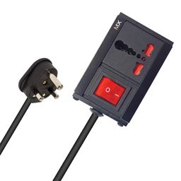 MX 3 pin Extension Cord Single Socket Heavy Duty Long Extension Power Cord 3 Meter 1800W 6a to 16a Converter Plug Master Switch (0.75 Sq.mm ISI Marked) Safety Shutter6 amp to 16 amp Extension Board image 1