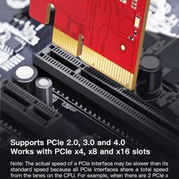 Inateck PCIe to USB 3.2 Gen 2 Card with 20 Gbps Bandwidth, 3 USB Type-A and 2 USB Type-C Ports, KU5211, Red image 5
