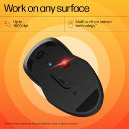 HP 250 Dual Mode Wireless Mouse (2.4GHz Wireless, Bluetooth/Multidevice,1 AA Battery Gives 12 Months Life, Upto 1600 DPI Wireless Optical Mouse) Matte Black image 5