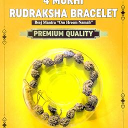 Robinec 4 Mukhi Nepali Rudraksha Bracelet With Lab tested certificate image 1