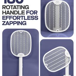 Killato by Weird Wolf 2 in 1 UV Light Foldable Mosquito Racket | UV Light Electric Fly Swatter | Bug Zapper | Long Lasting Lithium-ion Battery | Pack of 2 image 2