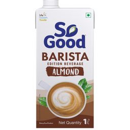 So Good Plant Based Almond Barista Edition Beverage 1 L | Lactose Free | Gluten Free | No Preservatives | Zero Cholesterol | Dairy Free| Rich Creamy Frothy for that perfect cup of Coffee/Tea/Smoothies image 1