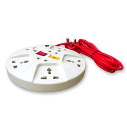 esystems Extension Board, 6 Amp Multi Plug Point Strip, Led Indicator & Universal Sockets, Fuse Protection Extension Cord (White) image 3