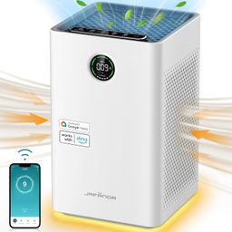 Jafända JF260S Smart Air Purifiers for Bedroom & Home, HEPA Filter catches 99.97% of Viruses & 0.01 Micron Particles, Real-time PM indicator, 23dB Quiet Sleep Model with ambient light, Alexa Control image 1