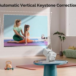 WZATCO Yuva Go Android 13.0 Smart Projector, 2X Brighter, 1080P & 4K Support, Rotatable Design, Auto & 4D Keystone with Netflix, Prime etc, WiFi 6 & BT, Screen Mirroring, ARC, 720P Native, White image 4