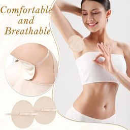 TecoKart® 2 Pcs Underarm Sweat Pads - Polyester Sweat Pads for Women - Skin Color, Comfortable & Breathable, Washable & Reusable Blouse Sweat Pads to Stay Dry image 3