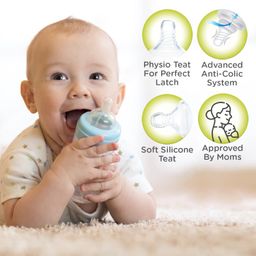 Mee Mee Premium Glass Feeding Bottle with Eazy-Flow Technology, Anti-Colic Valve,Anti Slip,BPA-Free Baby Feeding Bottle for Babies & Toddlers(Green, 240Ml,Pack of 2) image 5