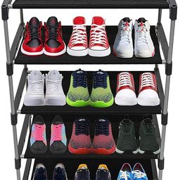 demark DEMARK® Portable Shoe Rack Stand for Home Multipurpose Storage Organizer Lightweight with Iron Pipes Dust Proof Cover (Shoe-Rack-4-Layer, Maroon) image 4