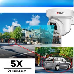 Golens V33 5MP Mini PTZ IP Camera, 5X Auto Focus Optical Zoom Camera Indoor/Outdoor P2P Ethernet Powered Live Streaming Two-Way Audio (All NVR Support) image 4