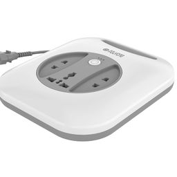 Polycab 6A 2 PIN G-Square Flex Box with 4 Meter Power Cord For Home & Office Use With Surge Protection Socket For Computer & Laptop (White) image 1