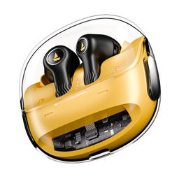 boAt New Launch Nirvana Crystl, Transparent Case,Spatial Audio, ANC(~32dB), 100Hrs Battery,4Mics ENx, Dual Pair,App Support, Bluetooth Earbuds, TWS Ear Buds Wireless Earphones with mic (Yellow Pop) image 1