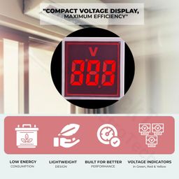Blackt Electrotech (BT71RYB): 3pcs Digital Display AC Voltage Indicator, 22mm Square Head LED Voltmeter (Green, Red, Yellow) AC 50-500V image 2