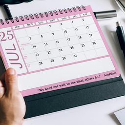AccuPrints 2025 -Size 5.8 by 8.2 inch Offices Desk Calendar Large Box with Space for Marks/Notes-Blue Color Desk image 3
