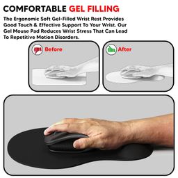 ls lapster quality assured Lapster Gel Mouse pad with Wrist Rest, Gaming Mouse Pad with Lycra Cloth Nonslip for Laptop, Computer, Home & Office (Black) image 5