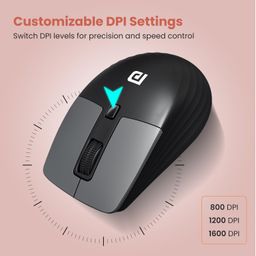 Portronics Key10 Combo Wireless Keyboard and Mouse Set with Wrist Rest, Multimedia Hotkeys, USB Receiver, Adjustable DPI, Long Key Life & Click Life for PC & Laptop (Grey) image 5