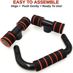 generic LAXNR Push Up Bars, Gym Exercise Equipment, Fitness Pushup Handles with Cushioned Foam Grip, Non-Slip Sturdy Structure 1 Pair Pushup Bar for Men & Women image 2