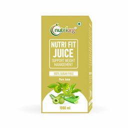 Nutriorg Nutri Fit Juice 1Ltr, Herbal Juice with Green Tea, Amla, Aloe Vera, Gurmar & Guggul,Supports Weight Loss, Fat Burning & Metabolism,100% Pure & Natural Detox & Appetite Control image 1