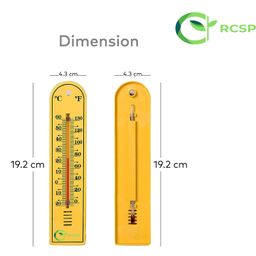 RCSP Indoor Wall-Mounted Thermometer, Celsius and Fahrenheit Display, Compact, Easy-to-Read Design For Home & Office Use Yellow image 2