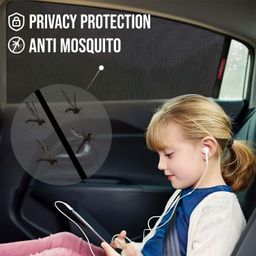 kingsway KINGSWAY® Swift Car Sun Shade Z-Black Non Magnetic Fix Type Curtains for 2021 to 2024 Model, Compatible with Maruti Suzuki Swift Side Window Car Sunshade, Only Half Cut in Front Window, Black, 4 Piece image 5