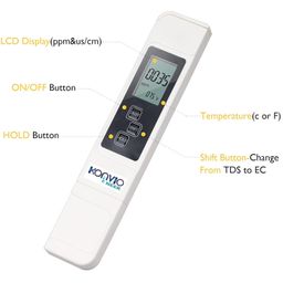 Konvio Neer EC Meter and pH Meter, Total Dissolved Solids with EC and Manual pH Meter for Water Testing, for Household Drinking Water, Swimming Pools, Aquariums, etc. image 3