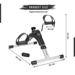 Strauss Digital Pedal Exercise Machine | Mini Fitness Cycle for Home with Fixing Strap | Foldable and Portable | Suitable for Light Exercise of Legs, Arms, & Physiotherapy at Home image 2