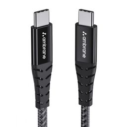 Ambrane 100W Type-C To Type-C Fast Charging Cable Compatible With iPhone 15,Samsung,Oneplus,Google Pixel,Laptop,Macbook&Type C Devices,480Mbps Data Sync,Braided Cable,1.5M Length(Abcc-100),Multicolor image 1