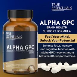 true essentials True Essential Alpha GPC 300mg 60 Capsules |Helps Improve Learning And Retention Supports Conginitive Performance Supports Brain Health- Pack Of 1 image 3