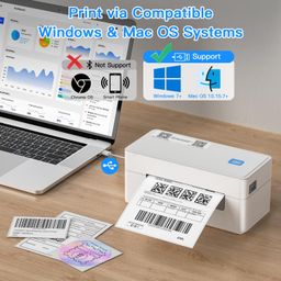 hirobot Newest Thermal Label Printer | Barcode Shipping Label Printer 4×6" for Packages | 152mm/s High Speed Print & Adjustable Size 3x5 2x1,Etc| Compatible with Windows, Mac| UPS,DHL, Amazon,Etc image 3