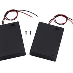 LAMPVPATH (Pack of 2) 4 AA Battery Holder with Switch, 6V Battery Holder with Switch, 4X 1.5V AA Battery Holder with Leads and Switch image 1