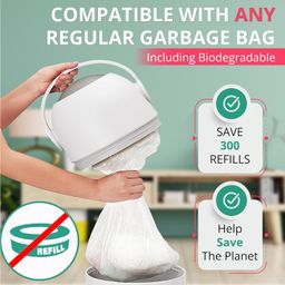 Magic Magestic Diaper Pail - 100% Odor-Free System with Child-Safe Lock, No Special Bag Required, No Smell Nappy Bin, Easy To Use, Works with Regular Trash Bags, 25 Diapers Capacity, Graphite image 5