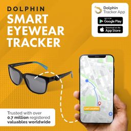 tag8 Dolphin Smart Spec Finder Eyewear Tracker, Compact Bluetooth Tracker to Locate Spectacles, Works with Android & Apple, Rechargeable Glasses Tracker, Black image 2