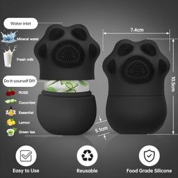 skinside Ice Roller for Face with Scrubber | Ice Roller for Face | For Men & Women | Ice Cube Roller for Glowing Skin & Puffy Eyes | Reusable & Unbreakable (Black) image 3