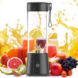 GoMaihe Portable 6-Blade Electric JuicerBlender with built-in JarJuicer Mixer Bottle,USB Rechargeable Personal Size Juicer Grinder Mixers,Juicer Machine (Multicolour) image 1