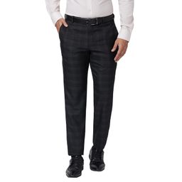 park avenue Men's Polyester Blend Checks Pattern Smart Fit Flat Front Formal Trouser image 1