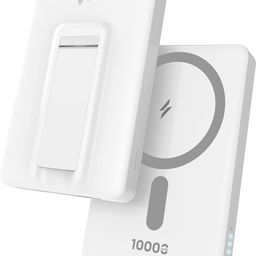 dr vaku 10000mAh Magnetic Wireless Power Bank Sylaris Magpro for iPhone 16/15/14/13/12 Series Type C Fast Charging Lithium Polymer Battery (Input & Output) 15w Wireless & Mag-Safe - White image 1