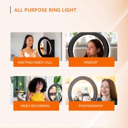 Amazon Basics 10-inch Ring Light | 3 Color Modes | 10 Brightness Settings | Compatible with All Smart Phones | Suitable for Vlogging, YouTube Videos, Photoshoots, Live Streaming & More image 5