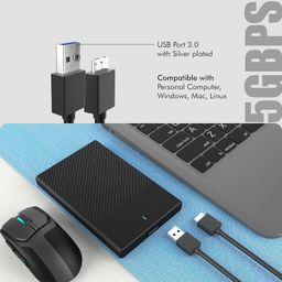 CARE CASE 1tb Portable External Hard Disk - USB 3.0 for PC Laptop Windows and Mac, 1 Year Warranty, External HDD (k) image 3