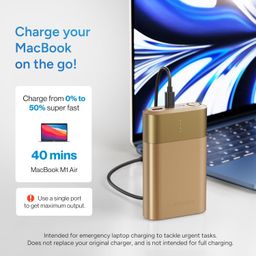 Ambrane 20000mAh 33W Fast Charging Power Bank, Emergency Backup for Macbooks/Type C Laptops,Type-C Input & Output PD 3.0, For All Mobiles-iPhone & Android, Tablets, Other Devices (PowerlitDuo 30 Blue) image 4