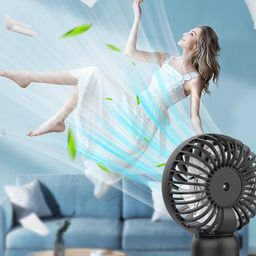 arcticool Portable Mini Fan - Rechargeable Hand Fan with 3 Adjustable Speeds, 2000mAh Battery, Lightweight Design, Low Noise, and Easy Portability for Indoor and Outdoor Use (Deep Black) image 3