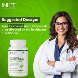 INLIFE Magnesium Glycinate Supplement 1100mg (Elemental Magnesium 242mg) with Zinc 10mg (as Zinc Picolinate) Per Serving, Relaxation & Healthy Muscle Function - 120 Capsules (Pack of 1, 120, count) image 3